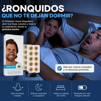 ¡Hasta 60 Noches de Descanso! AirFlow™ – Dilatador Nasal Magnético para Respirar Mejor Mientras Duermes