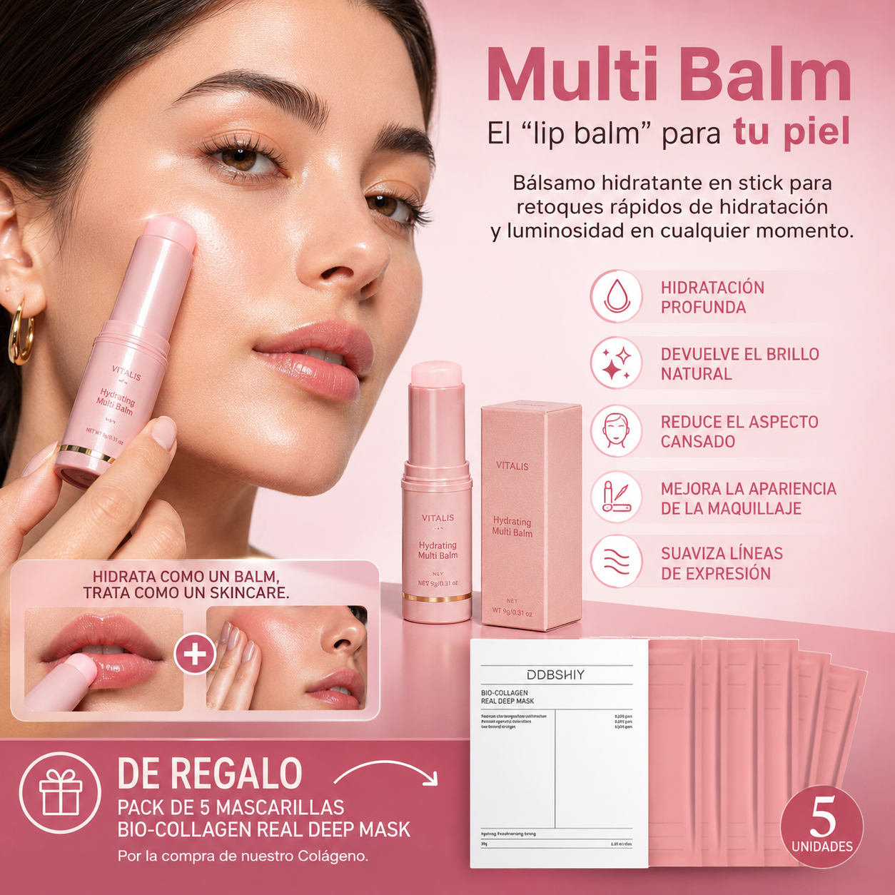 Multi Balm™ El bálsamo coreano 4 en 1 para hidratar, iluminar y suavizar la apariencia de líneas finas en segundos.