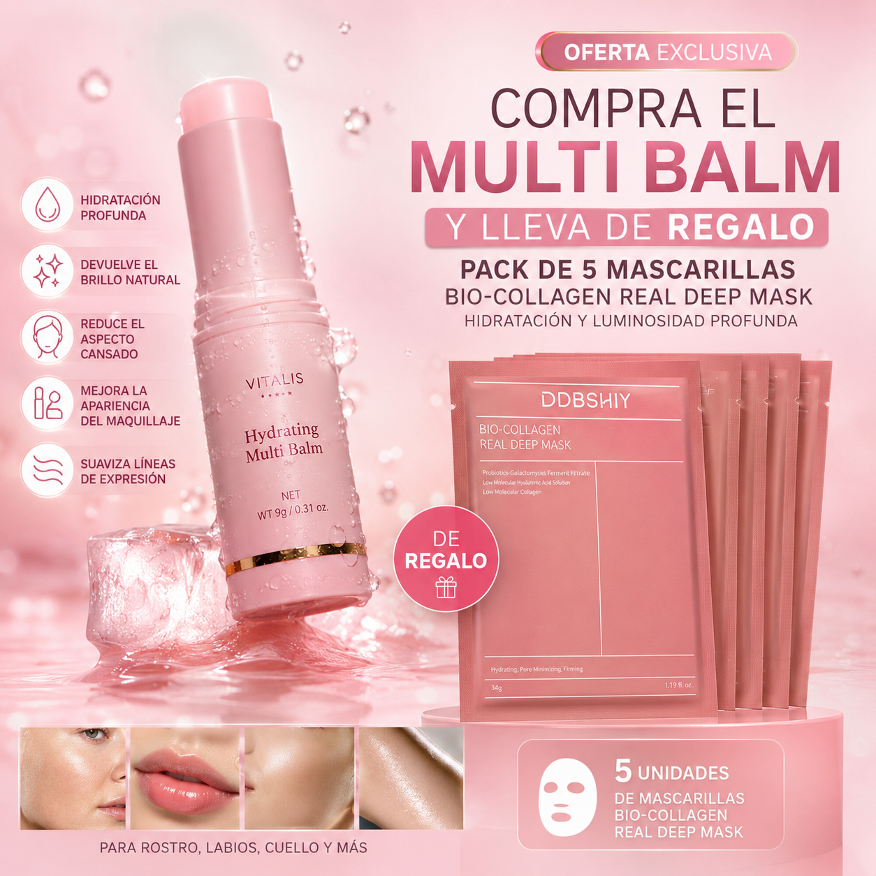 Multi Balm™ El bálsamo coreano 4 en 1 para hidratar, iluminar y suavizar la apariencia de líneas finas en segundos.