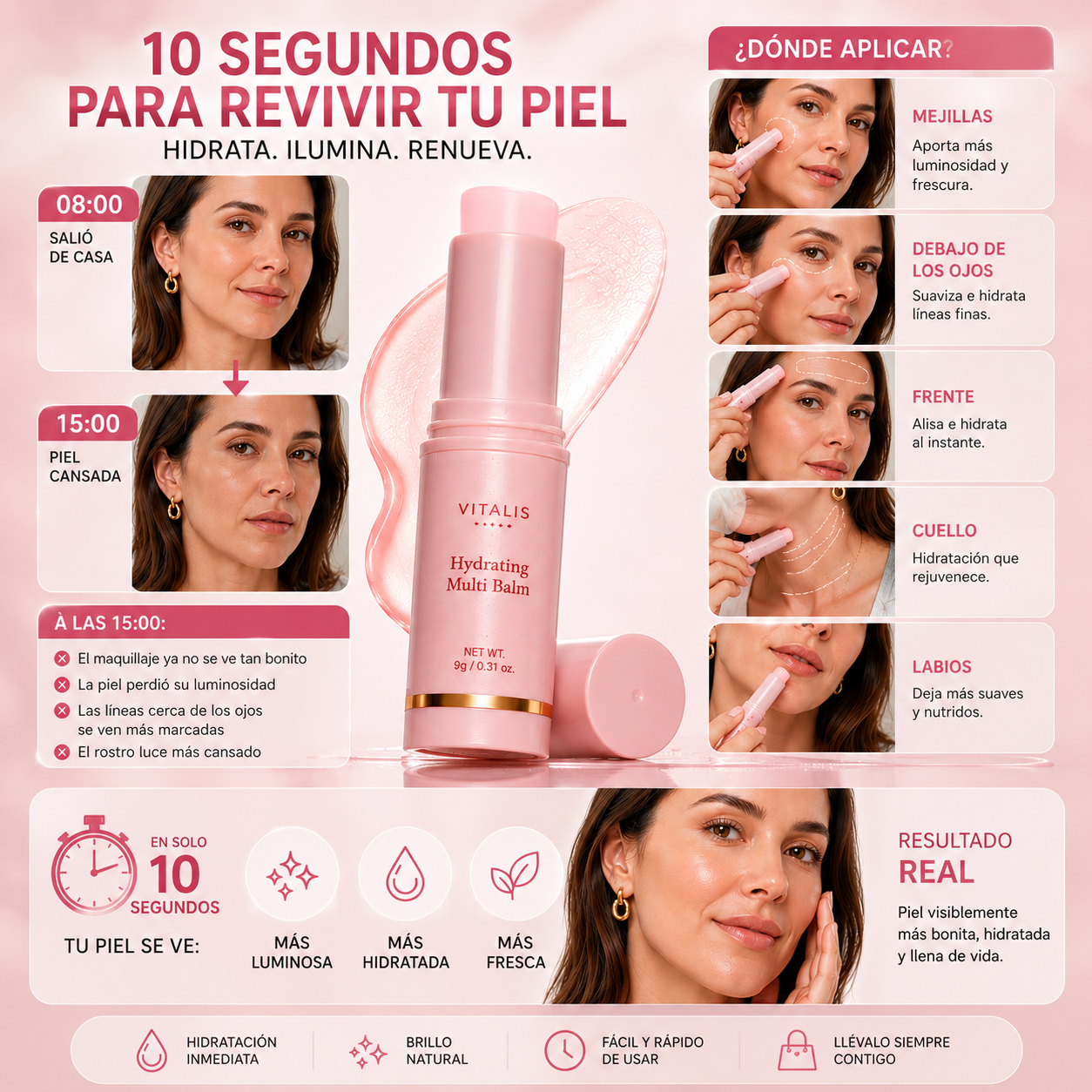 Multi Balm™ El bálsamo coreano 4 en 1 para hidratar, iluminar y suavizar la apariencia de líneas finas en segundos.