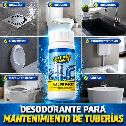 3x1 ¡Mega Promo! Súper Destapador de Cañerías Turbo Drain™- Destapa absolutamente TODO.