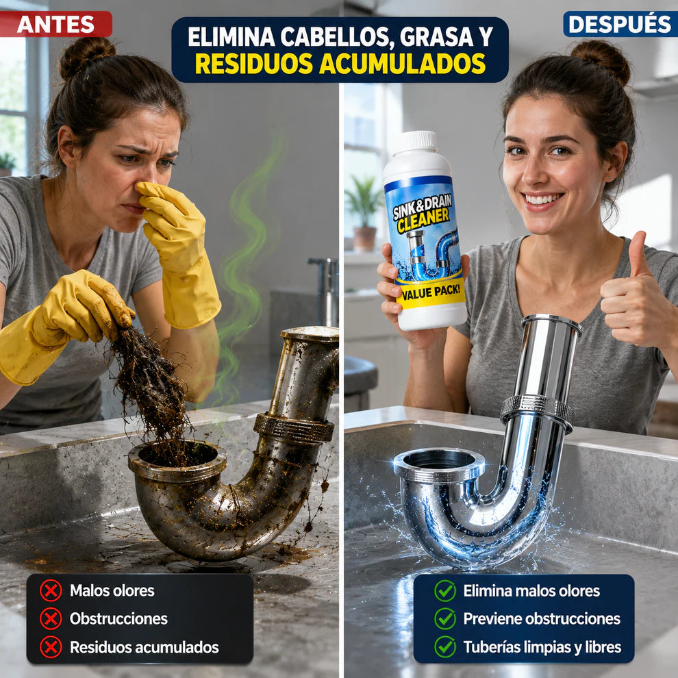 Turbo Drain™ | Destapador de Cañerías que Elimina Atascos Difíciles en Minutos