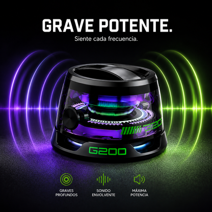 Altavoz Bluetooth 5.3™ Magnético con Luces G200 – Sonido Potente en la Palma de tu Mano