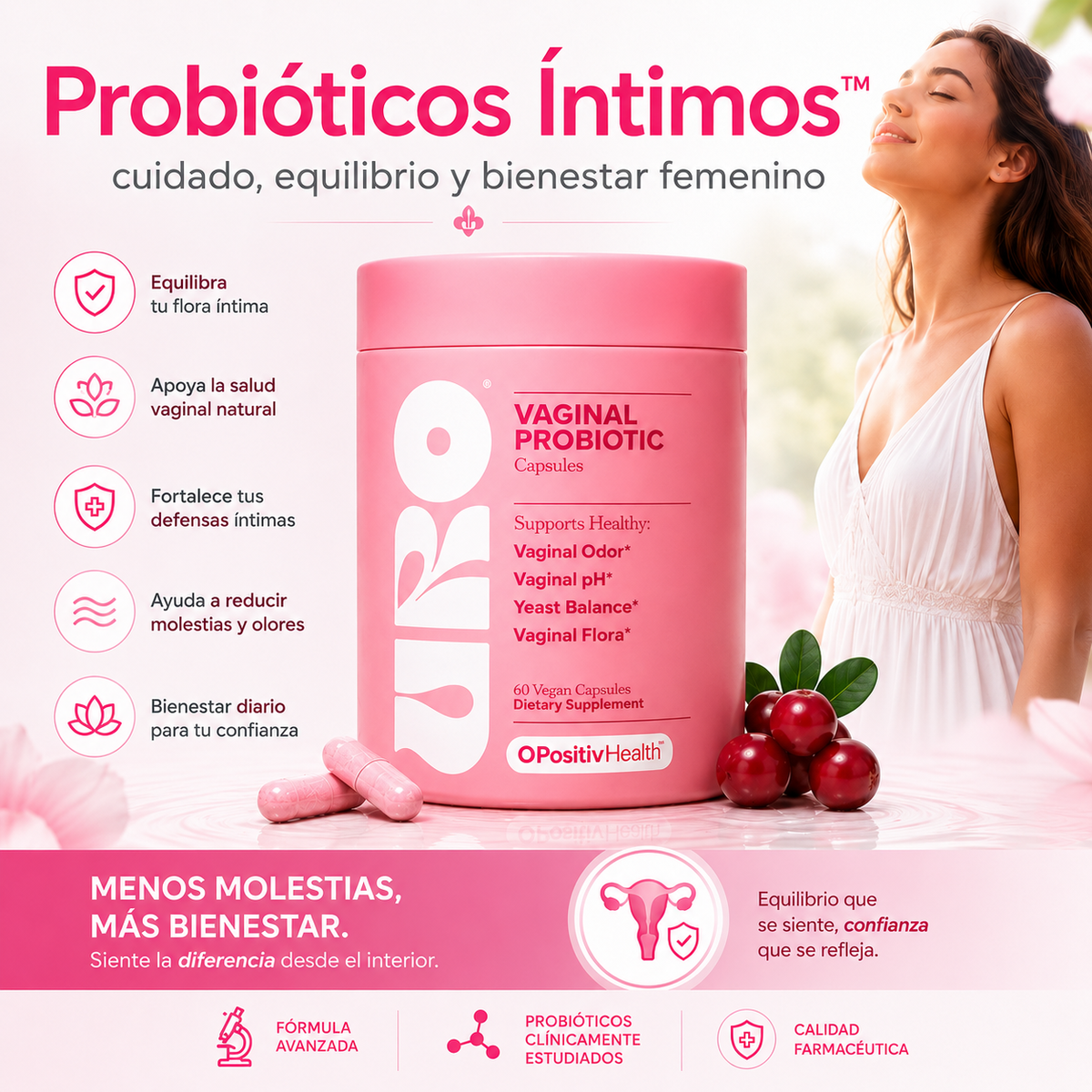 Probióticos Íntimos ™ cuidado, equilibrio y bienestar femenino