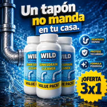 3x1 ¡Mega Promo! Súper Destapador de Cañerías Turbo Drain™- Destapa absolutamente TODO.