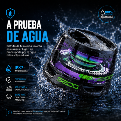 Altavoz Bluetooth 5.3™ Magnético con Luces G200 – Sonido Potente en la Palma de tu Mano