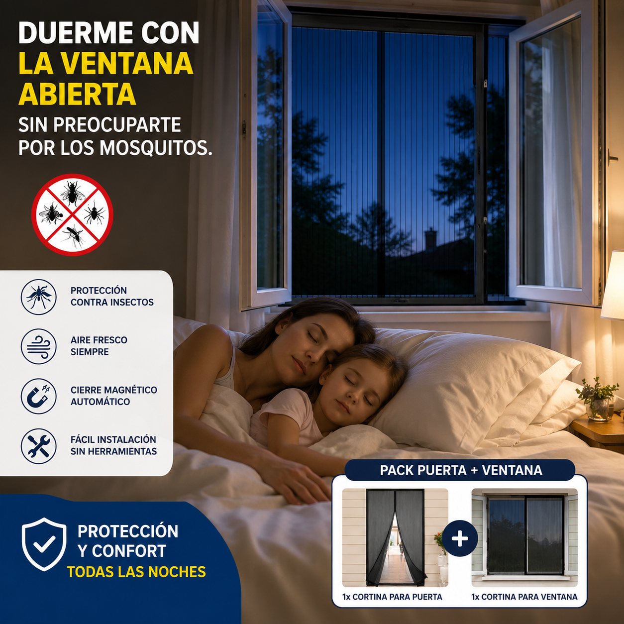 Cortina Mosquitera Magnética © – Aire Fresco Sin Insectos, Instalación en Minutos